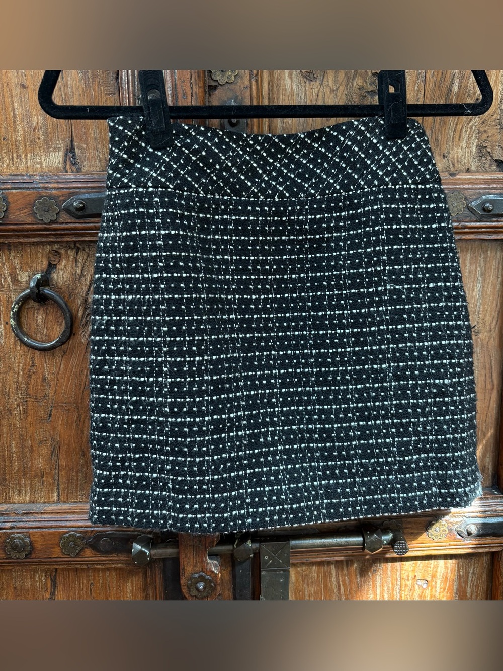 LOFT Ann Taylor Black & White Grid
Tweed Mini Skirt Size 0P